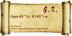 Gyurátz Klára névjegykártya