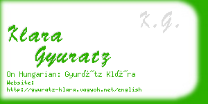 klara gyuratz business card